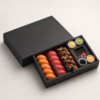 Boîte d'emballage à emporter pour sushis de qualité supérieure personnalisée avec compartiments pour la livraison de nourriture en restaurant