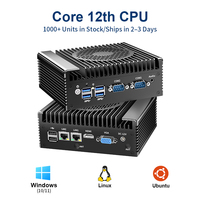 Mini PC Industrial HD MI/VGA, Computadora Integrada con Linux/Windows, Procesador Core I3 I5 I7 de 12.ª Generación, 2*COM, 2*LAN, 6*USB, PC Sin Ventilador Yankong