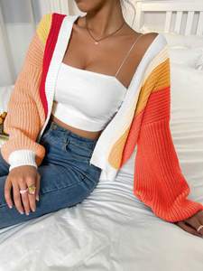 Nuove donne eleganti e alla moda con un maglione a maniche lunghe stile Cardigan a <span class=keywords><strong>maglia</strong></span> pigro - Product Image 3