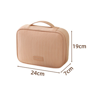 Bolsas de Cosméticos de Pana con Logotipo Personalizado para Mujer, Bolsa de Maquillaje de Viaje Portátil de Gran Capacidad, Bolsa de Almacenamiento de Artículos de Aseo - Product Image 5