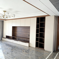 Mueble de TV de Pared Completo de Diseño Personalizado, Líneas Limpias, Ecológico y Seguro