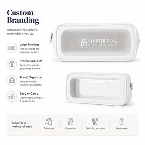 Bulk Wholesale <b>Makeup</b> Toiletry Pouch Clear PVC Cosmetic <b>Bag</b> Private Label Travel Organizer Custom Logo Supplier - Product Image 4