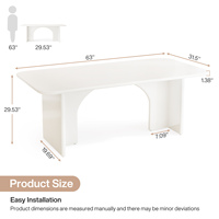 Tribesign grand bureau à domicile moderne blanc avec cadre en métal en bois or Durable bureau d'ordinateur Tables de conférence