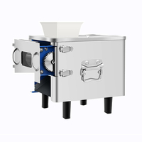 Nieuwe groentesnijmachine voor de verwerking van gedroogd fruit en vlees, roestvrij staal, automatische kom-/blokjes snijmachine, capaciteit 200 kg/uur