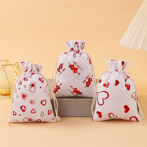 Sacs cadeaux de mariage en coton avec cordon de serrage, pochettes cadeaux 10x14cm 13x18cm pour décorations de mariage - Product Image 3