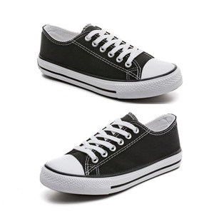 Zapatillas de Lona de Caña Baja, Color Sólido, Suela de Goma Vulcanizada, Tacón Plano, Casuales, Unisex, para Estudiantes, Modernas - Product Image 2