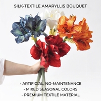 Realistische Seiden-Amaryllis Künstliche Blume Vintage Herbstfarbe Einzelstiel Blumen-Deko für Hochzeitsfotografie Heimdekoration