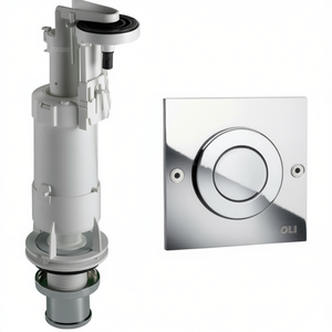 Válvula de descarga cisterna alta con botón pulsador, acabado cromado, para inodoro - Product Image 3