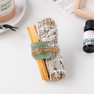Salvia blanca natural Perú tira de madera sagrada cristal piedra cruda conjunto de palo de aromaterapia <span class=keywords><strong>hogar</strong></span> fragancia purificación adorno al por mayor - Product Image 6