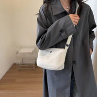 Sac bandoulière en toile simple et élégant pour femme, petit format, avec fermeture éclair, style européen et américain, idéal pour le collège et le shopping
