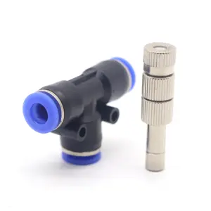 SYD-1139-2 Low Pressure Water Micro Fog Nozzle Spray Compressed Air Water Mist Spray Nozzle with Filter with tee connector