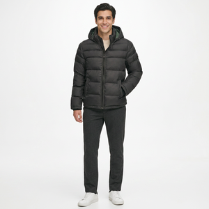 Blouson matelassé unisexe personnalisé chaud pour l'hiver, grande taille, en duvet avec col montant, en toile pour garçons 2026 - Product Image 1