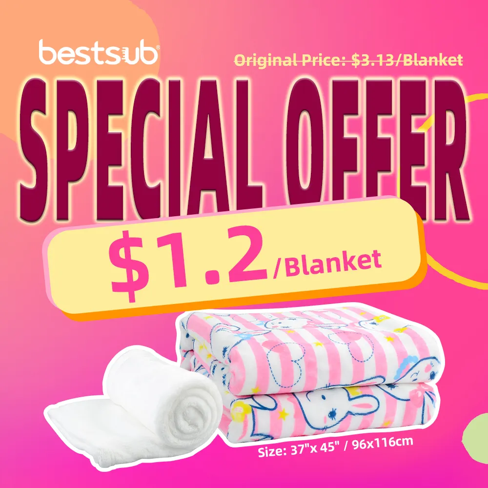 Bestsub vente en gros, panneau blanc personnalisé pas cher, ensemble cadeau en peluche, jalon pour enfants, couverture de Sublimation pour bébé