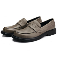 Mocassins VOGU pour hommes grande taille en cuir pleine fleur à enfiler ; Chaussures d'été respirantes à semelle extérieure en caoutchouc antidérapante