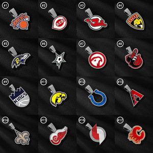 14K Gold Plated <strong>Iced</strong> <strong>Out</strong> Sports Team Logo Pendant with <strong>Cuban</strong> <strong>Link</strong> <strong>Chain</strong> - CZ Enamel NFL NBA NHL MLB Hip Hop Jewelry - Product Image 3