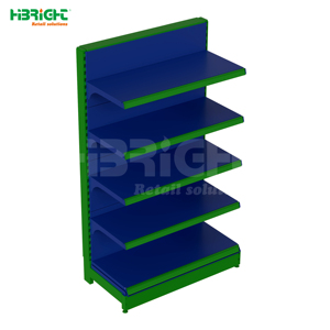 Highbright Blue & Green Two-Tone Adjustable Single Sided Supermarket Wall Shelving Solution - Product Image 2