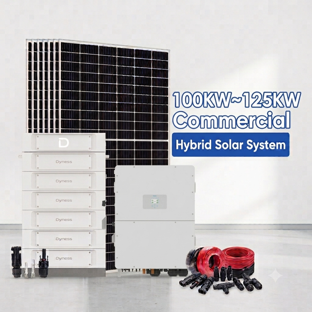 Three Phase High Voltage Deye Photovoltaic Solar Energy System Kit 100KW 125KW All-In-One Complete Hybrid Solar Power System Set