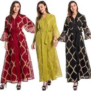 Ramadan Kaftan Đầm Trùm Đầu Hồi Giáo Cho Nữ Abaya Dubai Áo Choàng Dạ Hội Phong Cách Hồi Giáo Áo Choàng Kimono Áo Choàng Abaya Hồi Giáo