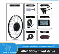 Kit de conversion électrique à assistance avant 48V 1000W 30A MTX-1000W-30a pour vélos, noir, Lithium