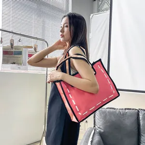 Costom 2023 New 2D Anime Phong Cách Công Suất Lớn 2D Vẽ Mua Sắm Túi Xách Phim Hoạt Hình Túi Xách Truyện Tranh 3D Canvas Tote Túi