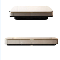 Table basse en pierre frittée noire, table d'appoint, style moderne minimaliste, luxe, rangement, durable, écologique, portable, salon