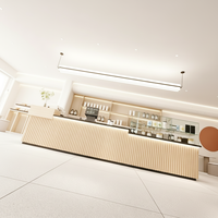 Comptoir de bar GZowin en bois et acier inoxydable, dimensions personnalisables pour cafés, bars, salons de thé, hôtels, améliore l'ambiance