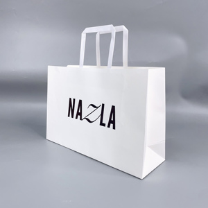 Bolsas de compras de lujo con logo personalizado impreso, bolsas de papel kraft de 180g para empacar ropa, bolsas de regalo para minoristas, bolsas de mano para zapatos/ropa - Product Image 2