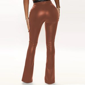 <span class=keywords><strong>2022</strong></span> femmes crochet PU cuir <span class=keywords><strong>pantalon</strong></span> grande taille <span class=keywords><strong>classique</strong></span> taille haute élastique évasé fendu <span class=keywords><strong>pantalon</strong></span> respirant Style décontracté - Product Image 6