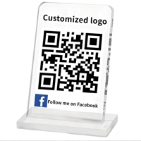 Letrero de Mesa con Código QR de Acrílico Personalizado, Porta Menús Digital para Cafetería, Restaurante, Salón, Exhibición de Señalización Comercial Moderna 2026