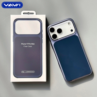 Étui de téléphone magnétique VAWI B417 à plaque arrière haute transparence, coque rigide en PC antichoc, logo personnalisable pour iPhone 17 Pro/Max