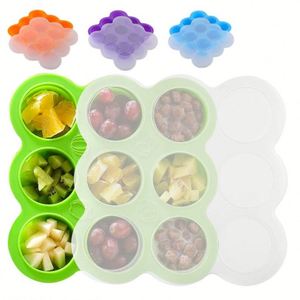 Bandeja de silicona multifunción con forma de corazón y arco de nieve, sin BPA, con tapa de fácil agarre, para alimentos de bebé, accesorios especiales para bolsas. - Product Image 1