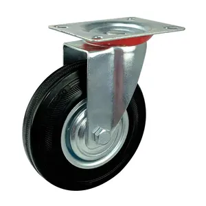 WBD Wholesale Swivel Plate Solid Rubber Caster Wheels With Dust Covers