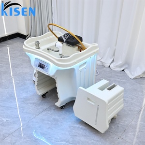 Bassin de thérapie aquatique chauffant portable KISEN pour spa capillaire, massage thaïlandais, lavabo de shampoing avec deux réservoirs et bassin de shampoing surélevé - Product Image 4