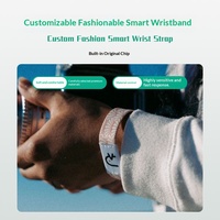 Bracelet NFC personnalisé, ajustable, en polyester élastique, étanche, pour l'entrée dans les centres de villégiature et parcs aquatiques