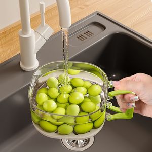 Panier de drainage télescopique en gros, grand format, mignon, pour fruits et légumes, avec couvercle, épaissi, pour la déshydratation et le lavage - Product Image 4