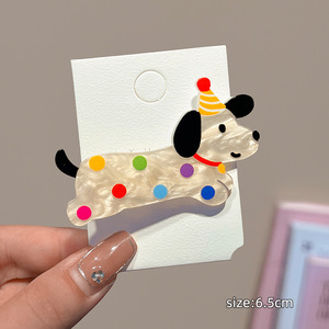 Qianjin Adorable Chiens <span class=keywords><strong>Cheveux</strong></span> Accessoires Pinces À <span class=keywords><strong>Cheveux</strong></span> En Acrylique Faits À La Main pour Les Filles Usage Quotidien PC Matériel - Product Image 2