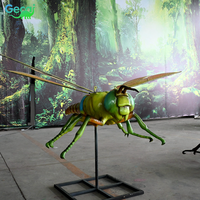 Modèle de libellule animatronique, imperméable et résistant au soleil, insecte simulé grandeur nature personnalisable pour la décoration des parcs à thème et des musées