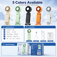 Ventilateur portable à clipser sur la ceinture, ventilateur personnel à refroidissement par glace, mini ventilateur rechargeable pour les activités estivales en plein air