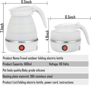 Folding Travel Electric Kettle <b>Mini</b> Portable up to 1L Temperature Control Keep Warm Automatic Power off Household & Outdoor Use - Product Image 2