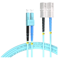 1m (3ft) Fiber Patch Cable2 Fibers LC UPC Duplex to SC UPC Duplex Multimode OM3 Riser OFNR2.0mm Tight-Buffered Aqua