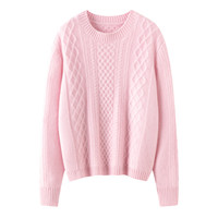 Pull en cachemire 100% torsadé à col rond, tricoté sur mesure, décontracté, pour femme, automne et hiver, coupe ample