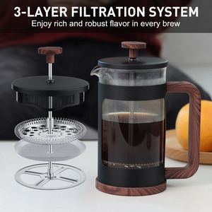 Cafetera Francesa Emode de Acero Inoxidable con Mango de Madera de Nogal de 32 oz, Cafetera y Tetera de Alta Calidad para Cafetería - Product Image 2