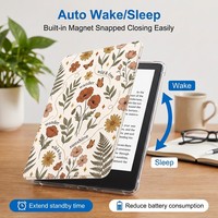 Casing Kindle Magnetik Transparan Kustom untuk Paperwhite Generasi ke-12 6.8 Inci, Cangkang E-reader DIY yang Dapat Dipersonalisasi dengan Tali Pegangan