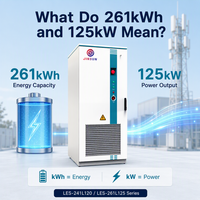 Système de stockage d'énergie à refroidissement liquide 100 kWh 261 kWh 125 kW, système de stockage d'énergie industriel et commercial BESS, batterie Lifepo4, conteneur extérieur IP54