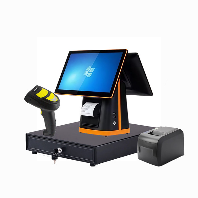 15.6" Capacitive Touch Screen POS Cash Register Kiosk Intel I5 Windows 10/11 8GB+128GB SSD Full HD 1920x1080 Built-in 80mm