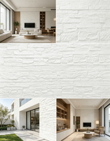 Panneaux de pierre flexibles blanc mat aspect roche brisée, imperméables, en argile modifiée MCM pour revêtement mural