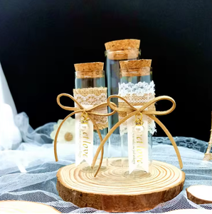 Clear Glass Wishing Vials With Cork Stopper Cylinder Shape For Gift Craft 30ml Label Tags Included - Product Image 4