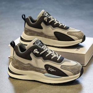 Men's 2025 Spring New Style <strong>Athletic</strong> Shoes Casual Leather Thick-Soled <strong>Runners</strong> Comfortable Anti-Slip Anti-Slippery Barefoot - Product Image 1