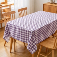 Nappe Moderne Imprimée Pied-de-Poule Élégante Réutilisable en Lin pour Salle à Manger, Banquet, Mariage, Décoration de Fête à Domicile