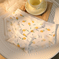 Hoge kwaliteit mode ijszijde slipjes eenvoudige fruitprint ondergoed aardbei citroen kers lingerie set dames zachte kant slips